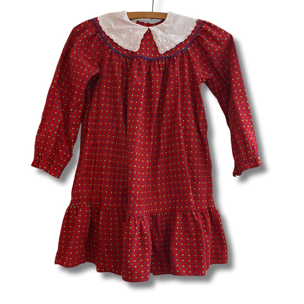 VTG St. Michael Girls Red Dress Size 6